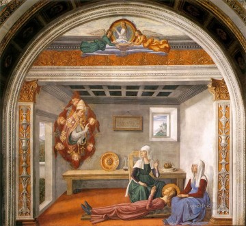  Domenico Art Painting - Announcement Of Death To St Fina Renaissance Florence Domenico Ghirlandaio